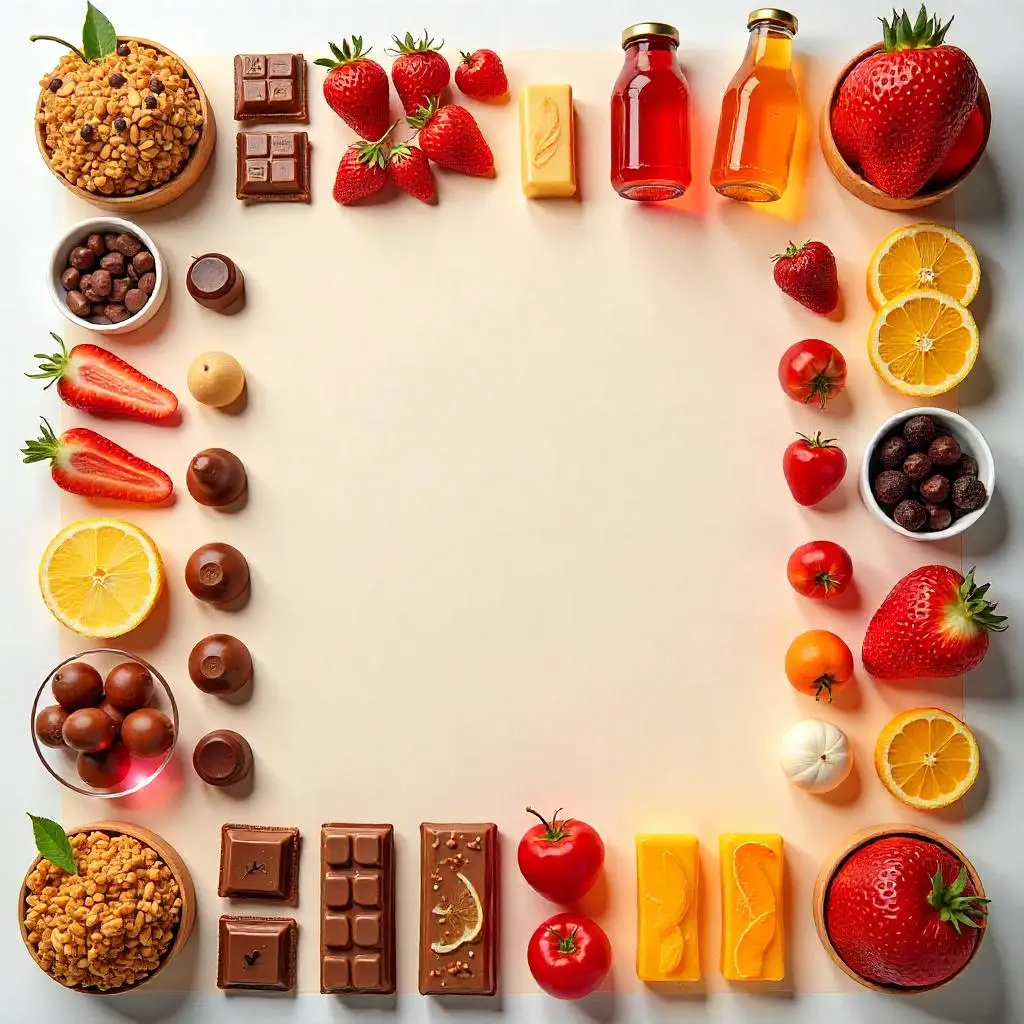 confites alineados en un cuadrado